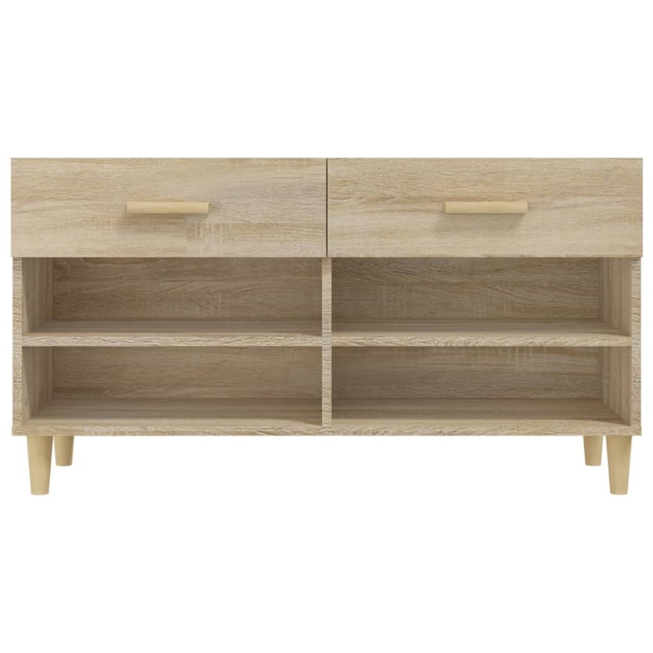 Mueble zapatero madera contrachapada roble Sonoma 102x35x55