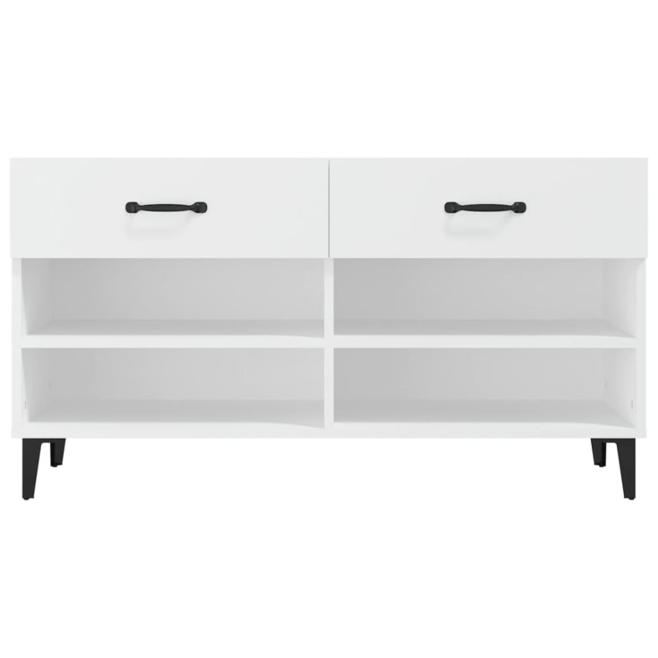 Mueble zapatero madera contrachapada blanco 102x35x55