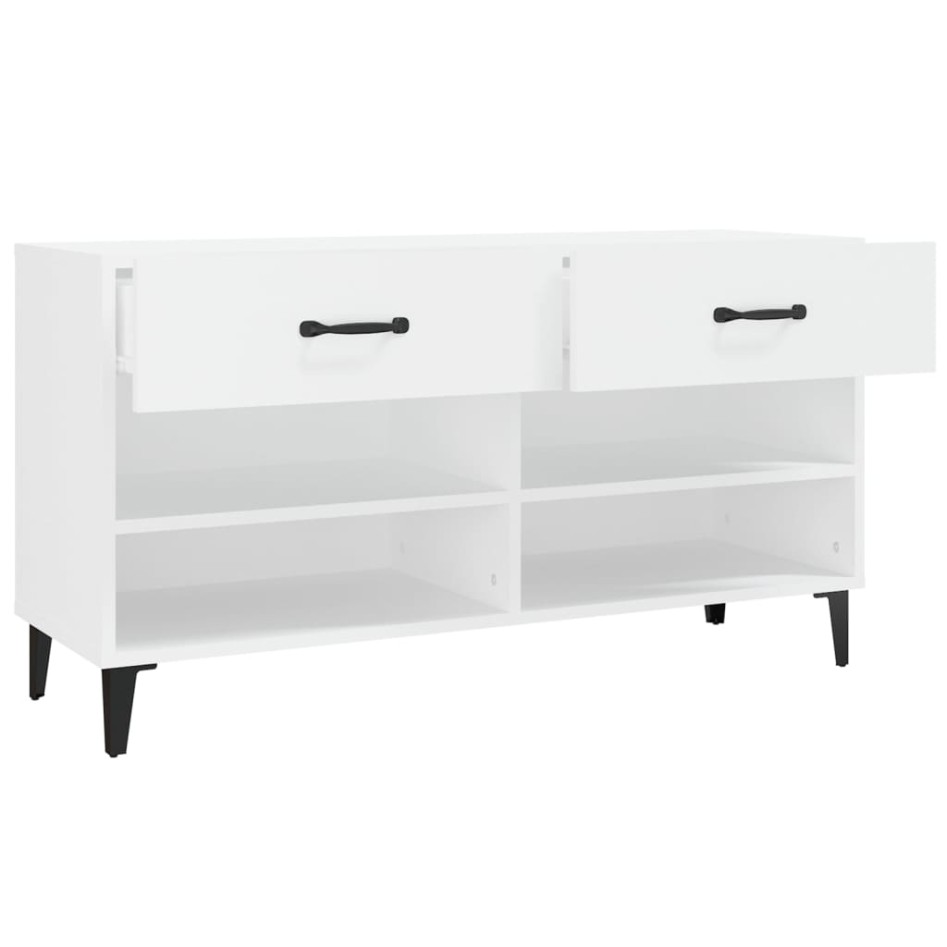Mueble zapatero madera contrachapada blanco 102x35x55