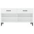 Mueble zapatero madera contrachapada blanco brillo 102x35x55