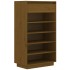 Armario zapatero madera maciza de pino marrón miel 60x34x105