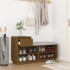 Mueble zapatero de madera maciza pino marrón miel 110x34x61