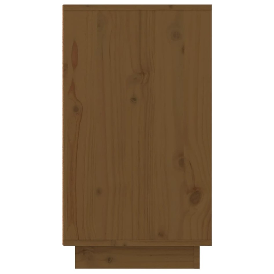 Mueble zapatero de madera maciza pino marrón miel 110x34x61