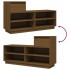 Mueble zapatero de madera maciza pino marrón miel 110x34x61