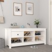 Armario zapatero de madera maciza de pino blanco 110x38x45,5 cm