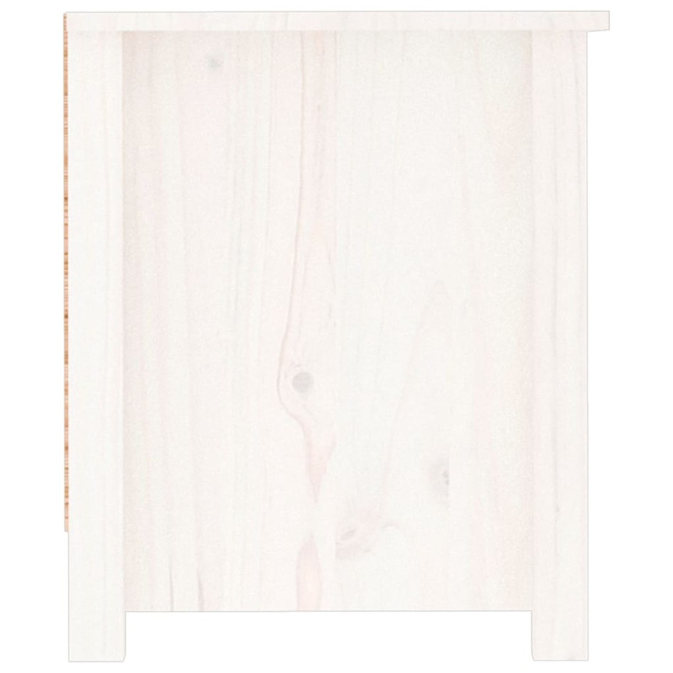 Armario zapatero de madera maciza de pino blanco 110x38x45,5