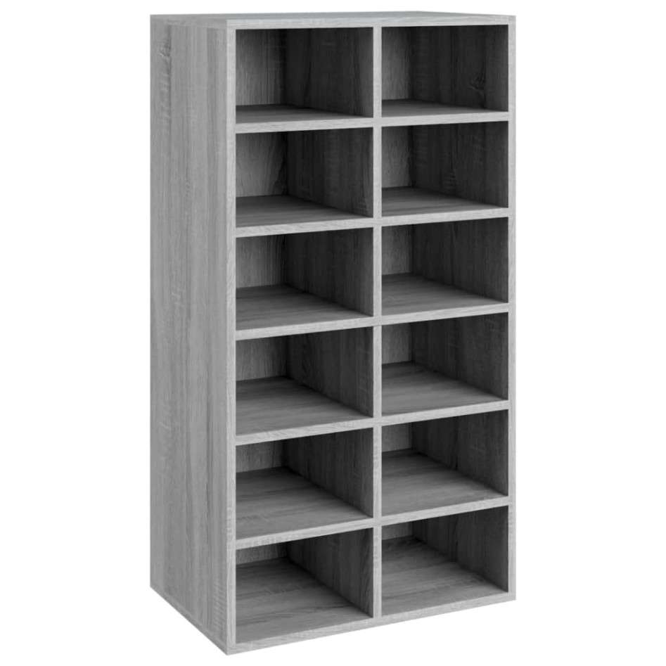 Mueble zapatero madera contrachapada gris Sonoma 54x34x100,5