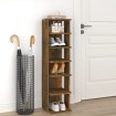 Zapatero madera contrachapada roble ahumado 27,5x27x102 cm