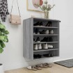 Zapatero de madera contrachapada gris Sonoma 60x35x70 cm