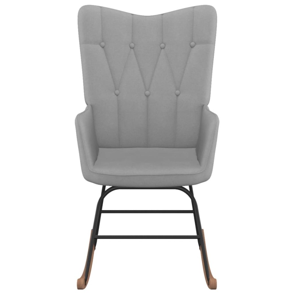 Silla mecedora con reposapiés tela gris