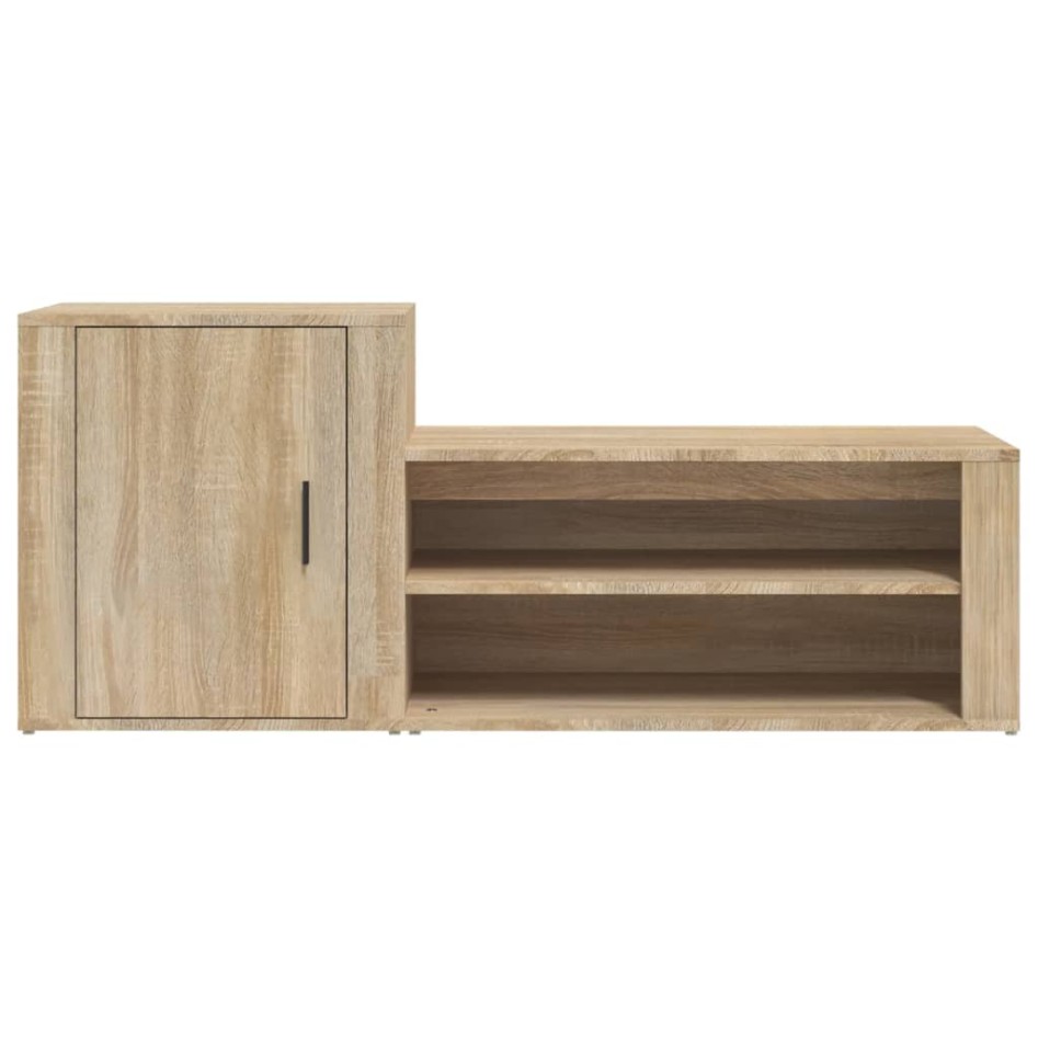 Mueble zapatero madera contrachapada roble Sonoma 130x35x54