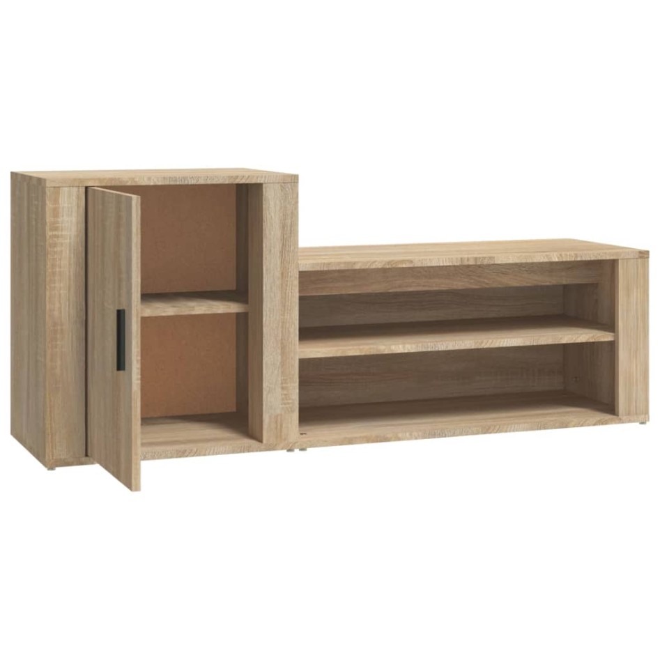 Mueble zapatero madera contrachapada roble Sonoma 130x35x54
