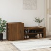 Mueble zapatero madera contrachapada roble marrón 130x35x54 cm