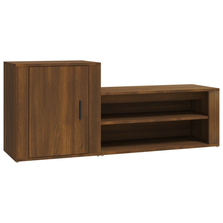 Mueble zapatero madera contrachapada roble marrón 130x35x54