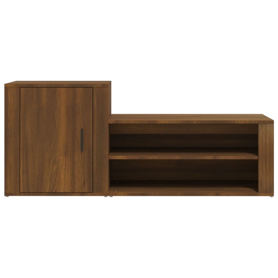 Mueble zapatero madera contrachapada roble marrón 130x35x54