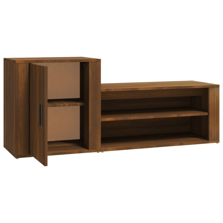 Mueble zapatero madera contrachapada roble marrón 130x35x54