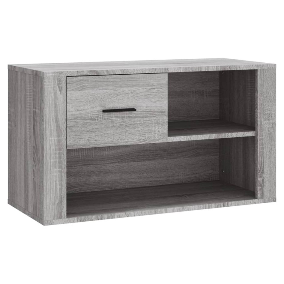 Mueble zapatero de madera contrachapada gris Sonoma 80x35x45