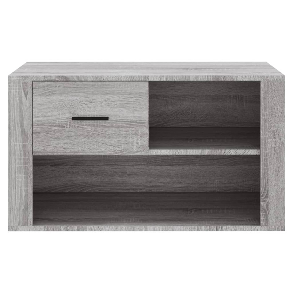 Mueble zapatero de madera contrachapada gris Sonoma 80x35x45