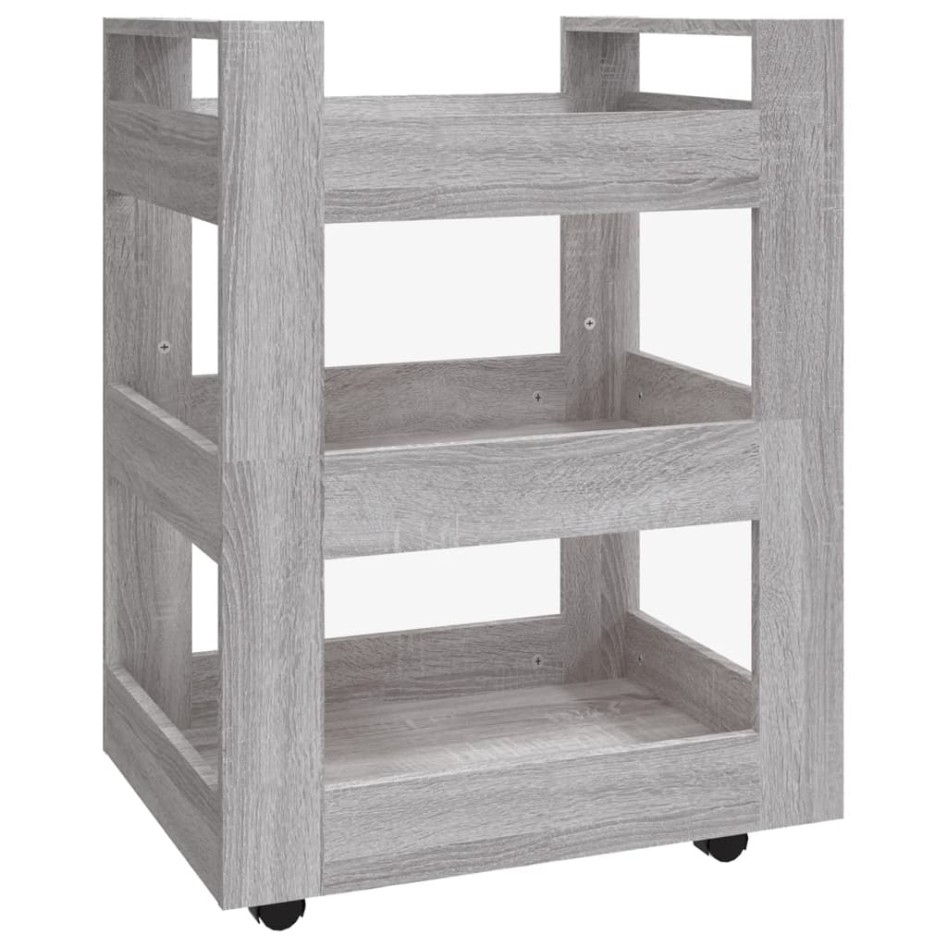 Carrito de cocina madera contrachapada gris Sonoma 60x45x80