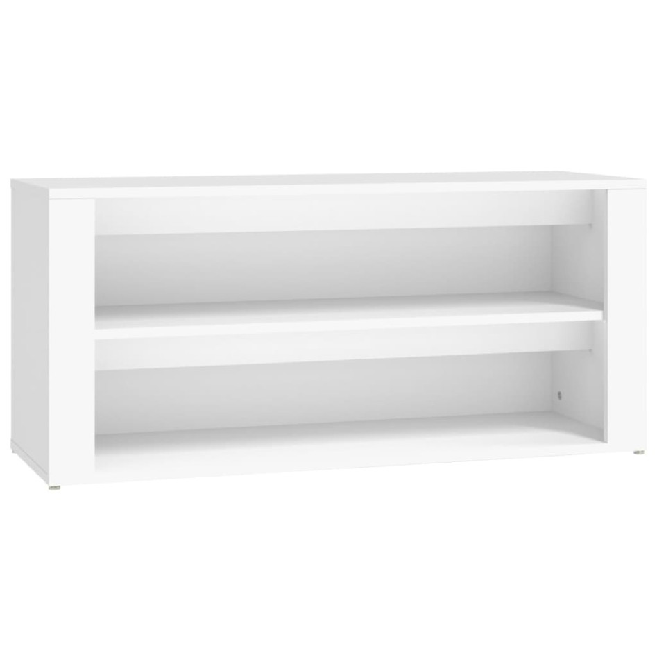 Mueble zapatero de madera contrachapada blanco 100x35x45