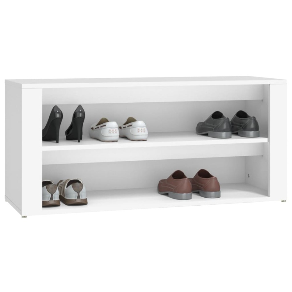 Mueble zapatero de madera contrachapada blanco 100x35x45