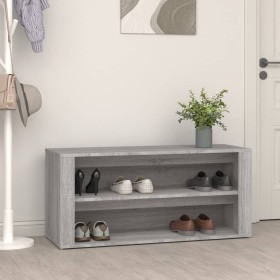 Mueble zapatero madera contrachapada gris Sonoma 100x35x45