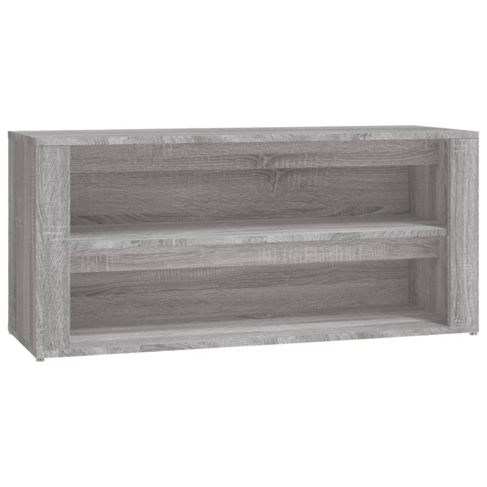 Mueble zapatero madera contrachapada gris Sonoma 100x35x45
