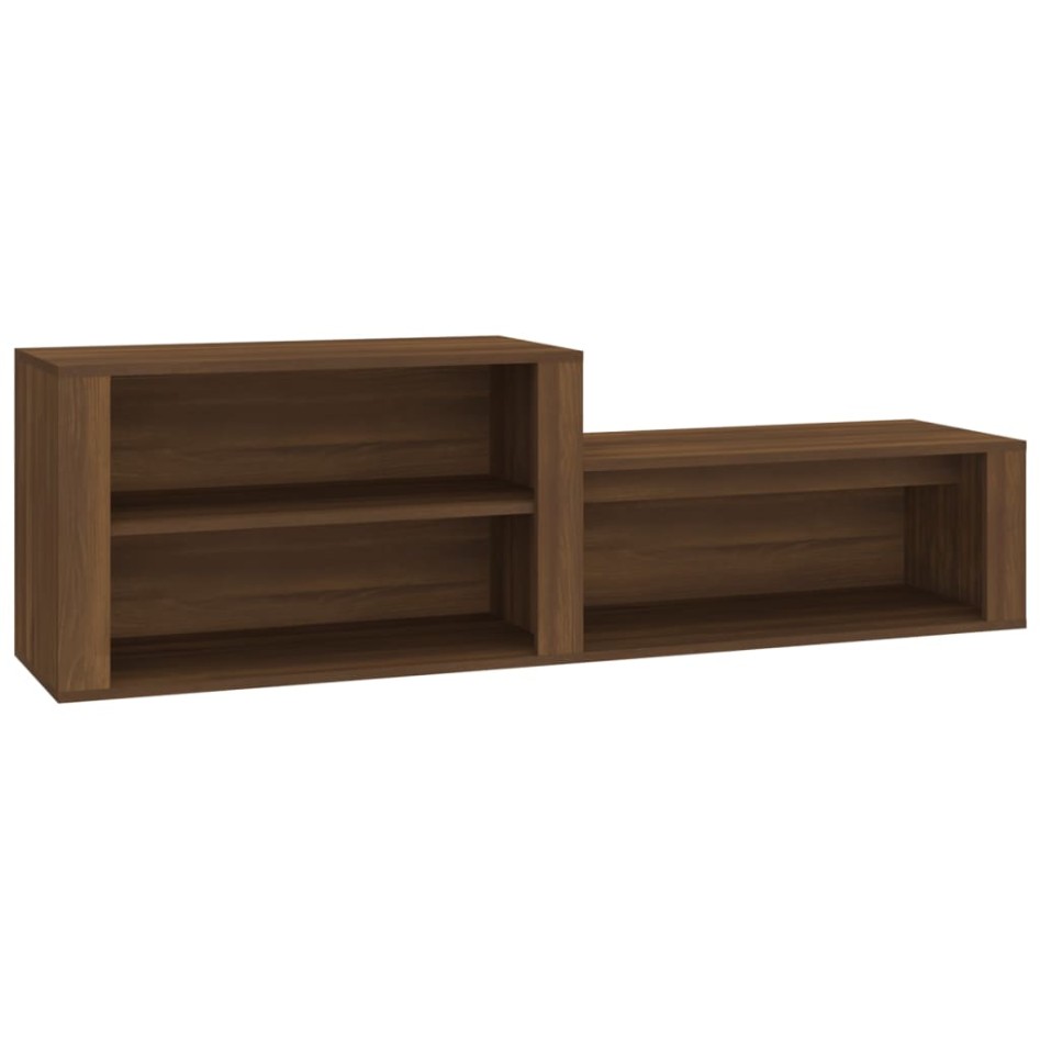 Mueble zapatero madera contrachapada marrón roble 150x35x45