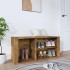 Mueble zapatero madera contrachapada roble ahumado 100x35x45