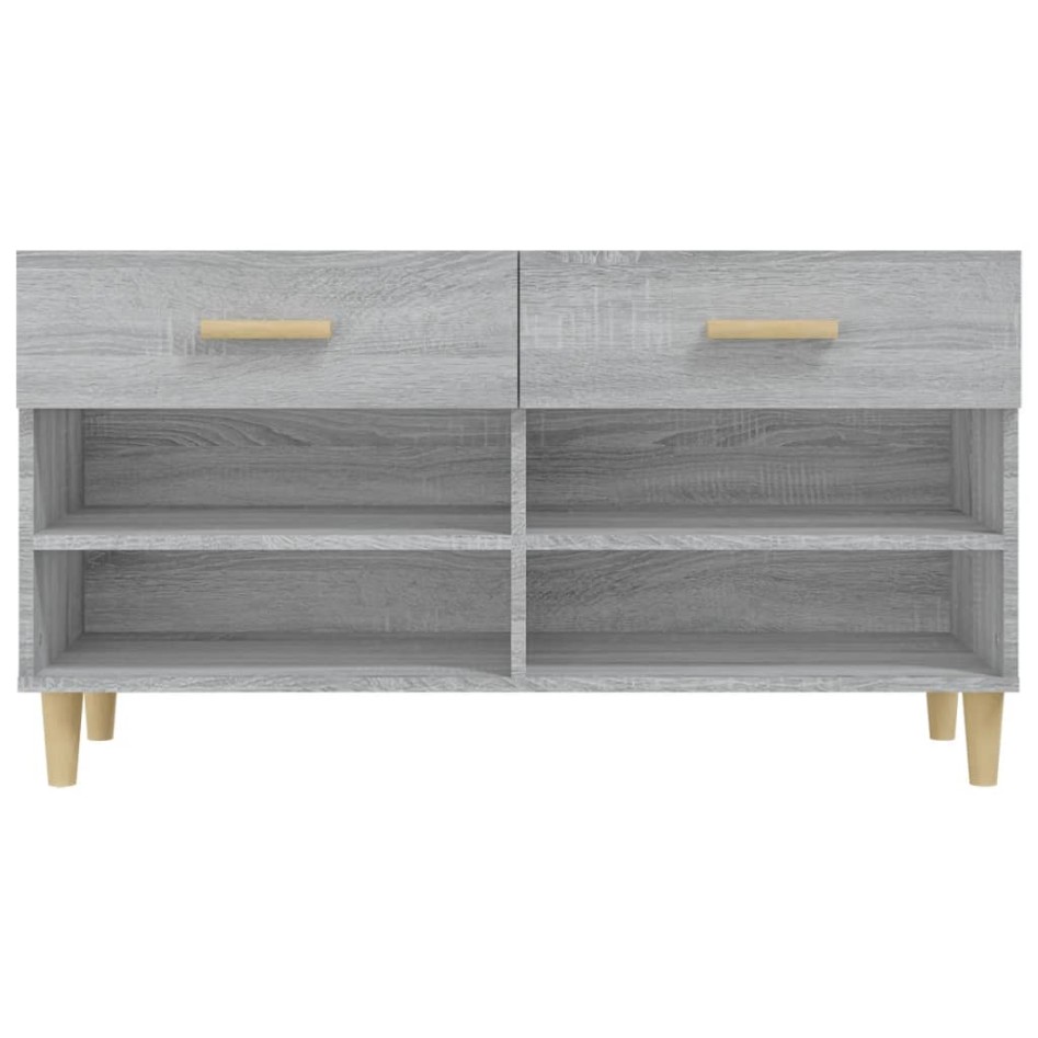 Mueble zapatero madera contrachapada gris Sonoma 102x35x55