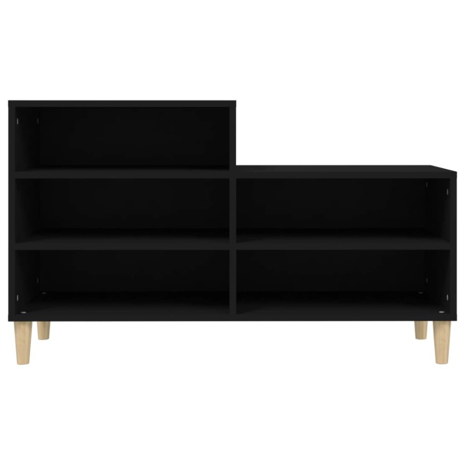 Mueble zapatero madera contrachapada negro 102x36x60