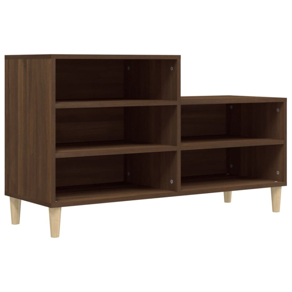 Mueble zapatero madera contrachapada roble marrón 102x36x60