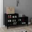 Mueble zapatero madera contrachapada negro 102x36x60 cm