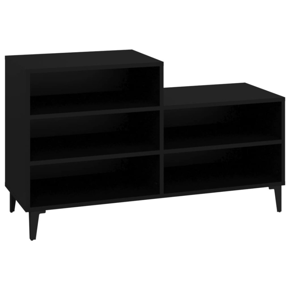 Mueble zapatero madera contrachapada negro 102x36x60