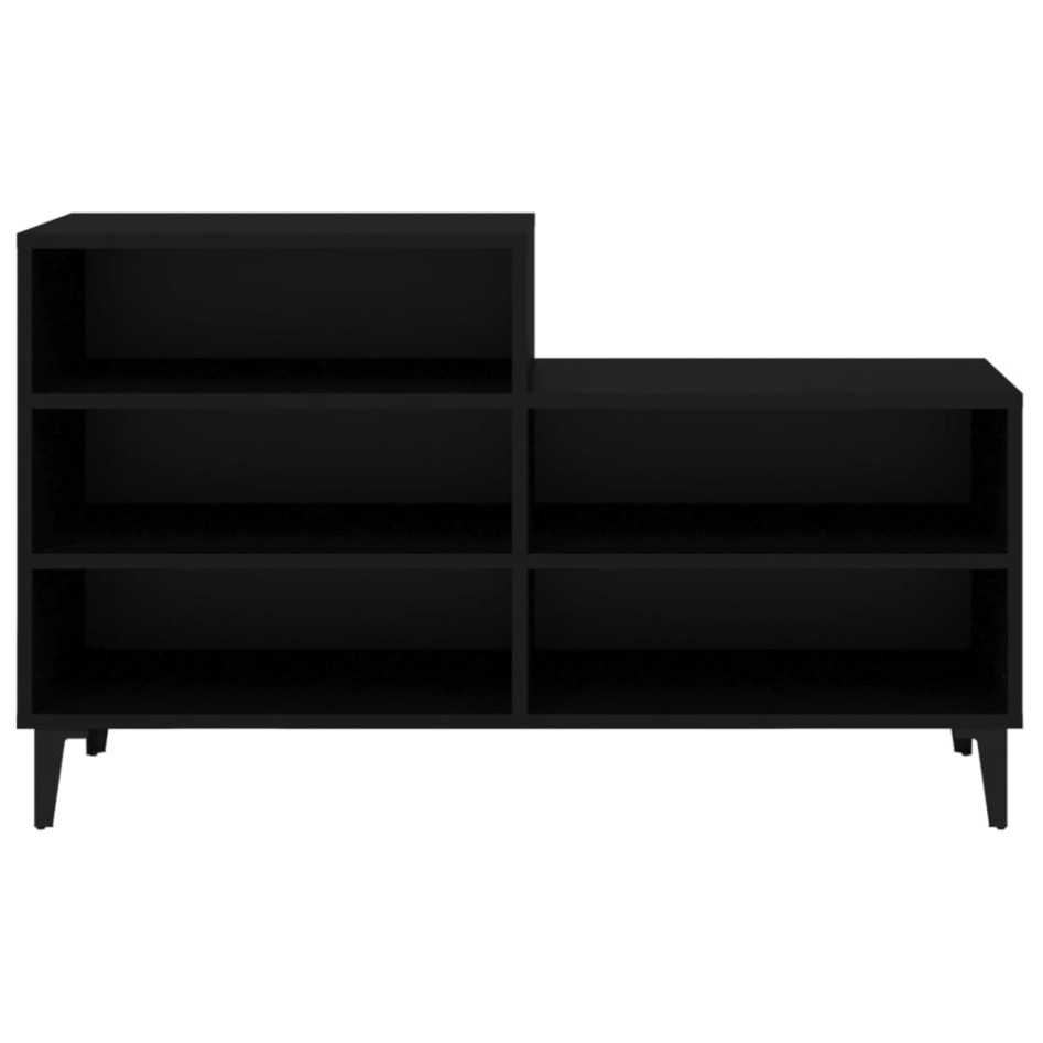 Mueble zapatero madera contrachapada negro 102x36x60