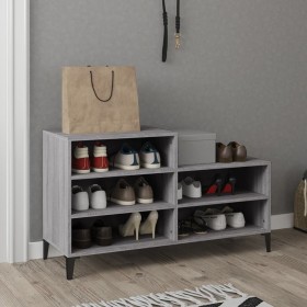 Mueble zapatero madera contrachapada gris Sonoma 102x36x60