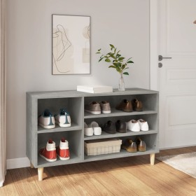 Mueble zapatero madera contrachapada gris hormigón 102x36x60