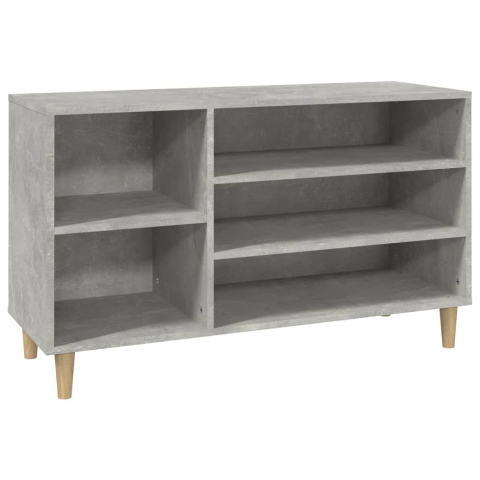 Mueble zapatero madera contrachapada gris hormigón 102x36x60