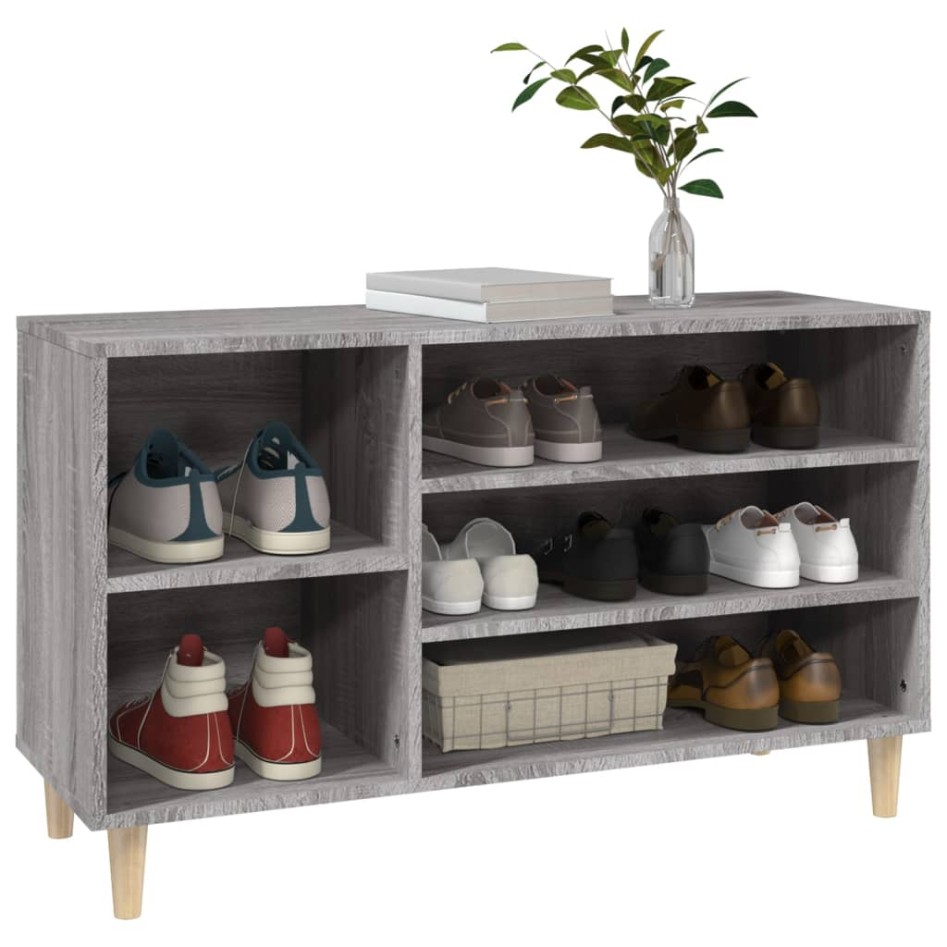 Mueble zapatero madera contrachapada gris Sonoma 102x36x60