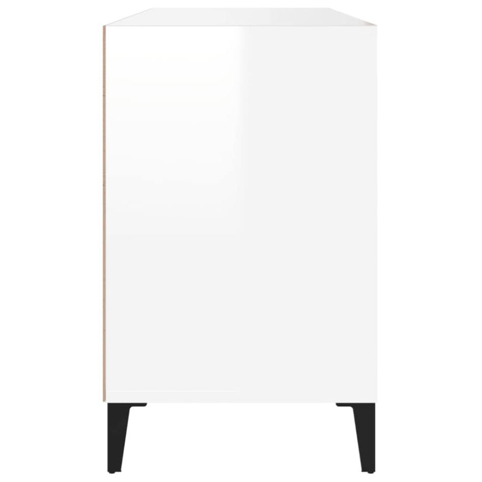 Mueble zapatero madera contrachapada blanco brillo 102x36x60