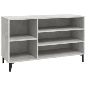 Mueble zapatero madera contrachapada gris hormigón 102x36x60
