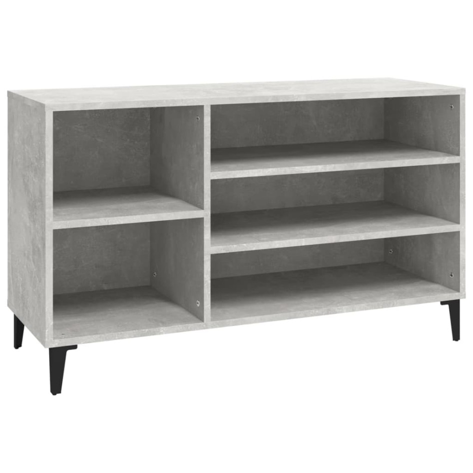 Mueble zapatero madera contrachapada gris hormigón 102x36x60