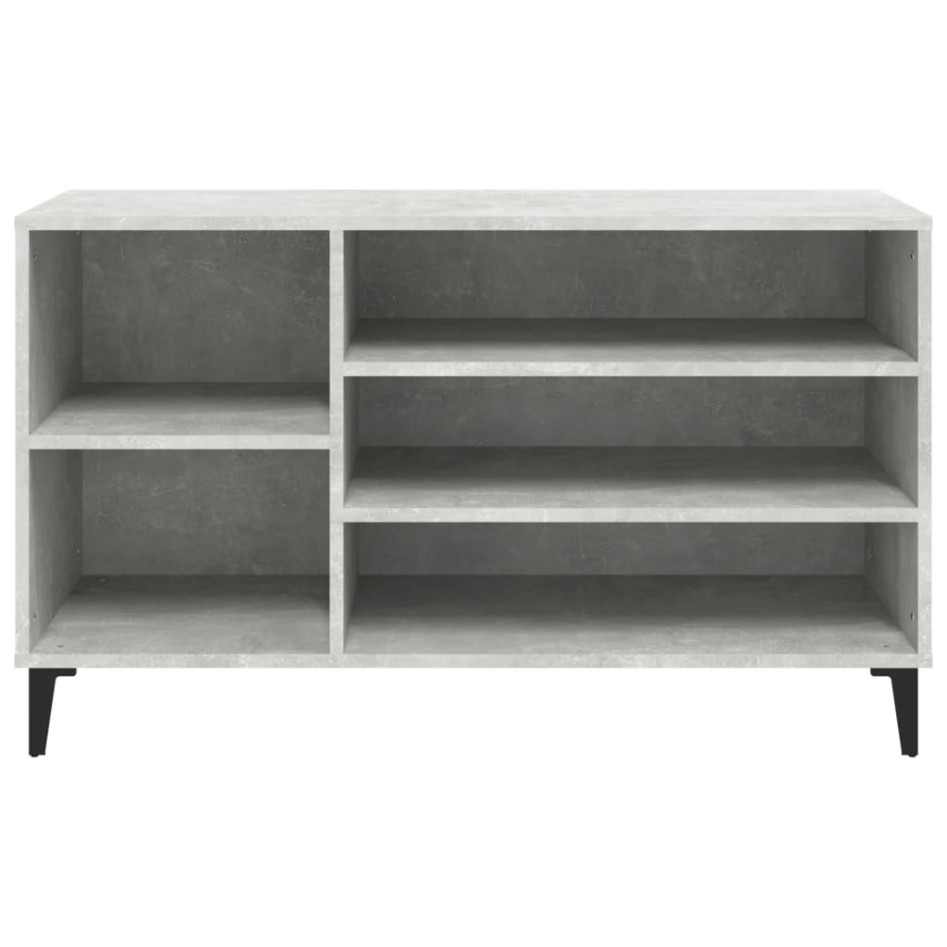 Mueble zapatero madera contrachapada gris hormigón 102x36x60