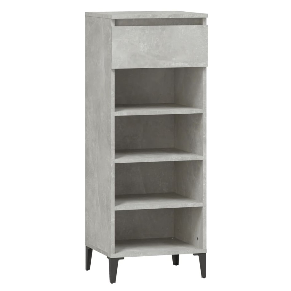 Mueble zapatero madera contrachapada gris hormigón 40x36x105