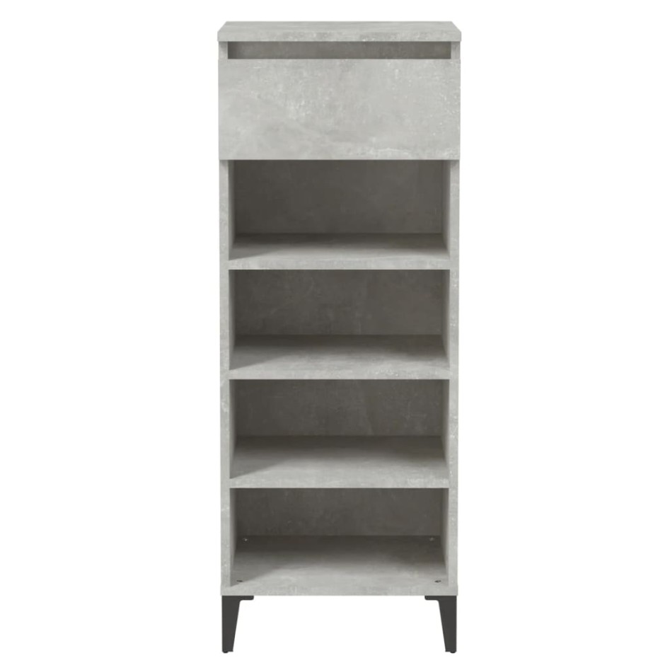 Mueble zapatero madera contrachapada gris hormigón 40x36x105