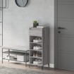 Mueble zapatero madera contrachapada gris Sonoma 40x36x105 cm