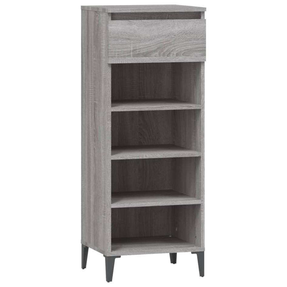 Mueble zapatero madera contrachapada gris Sonoma 40x36x105