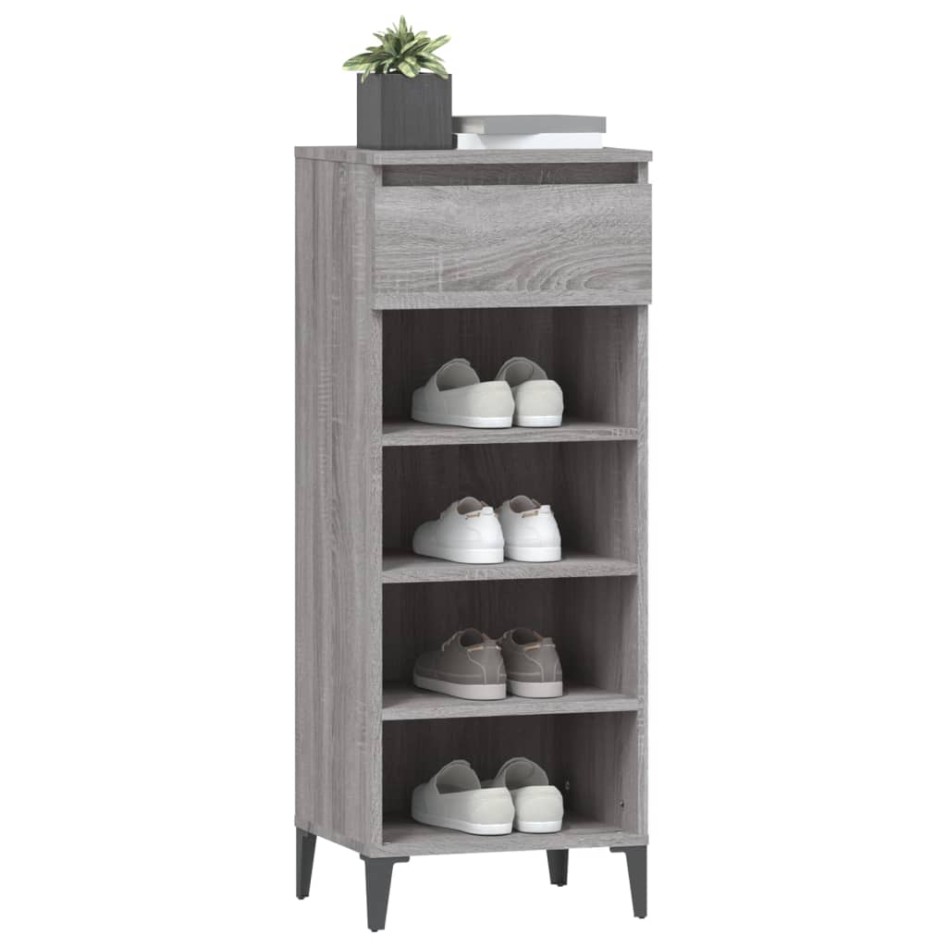 Mueble zapatero madera contrachapada gris Sonoma 40x36x105