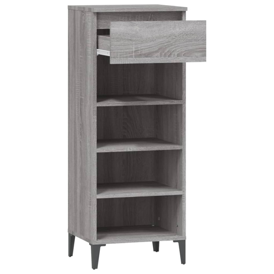 Mueble zapatero madera contrachapada gris Sonoma 40x36x105