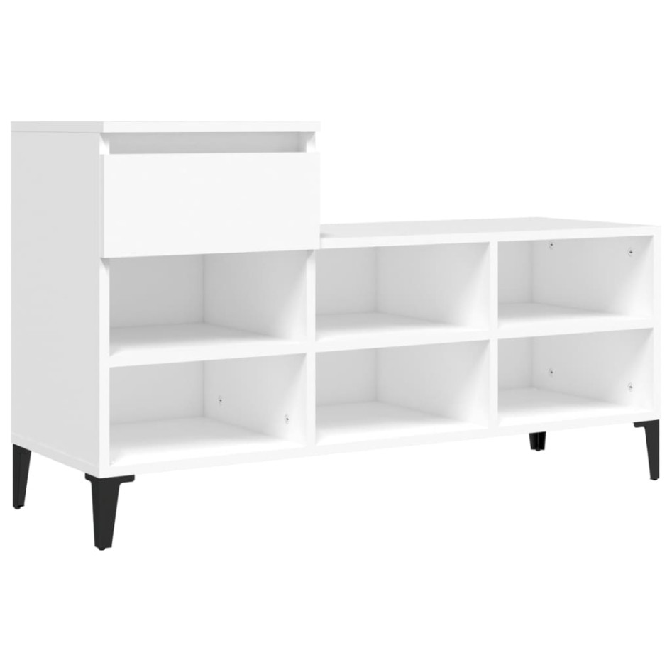 Mueble zapatero madera contrachapada blanco 102x36x60